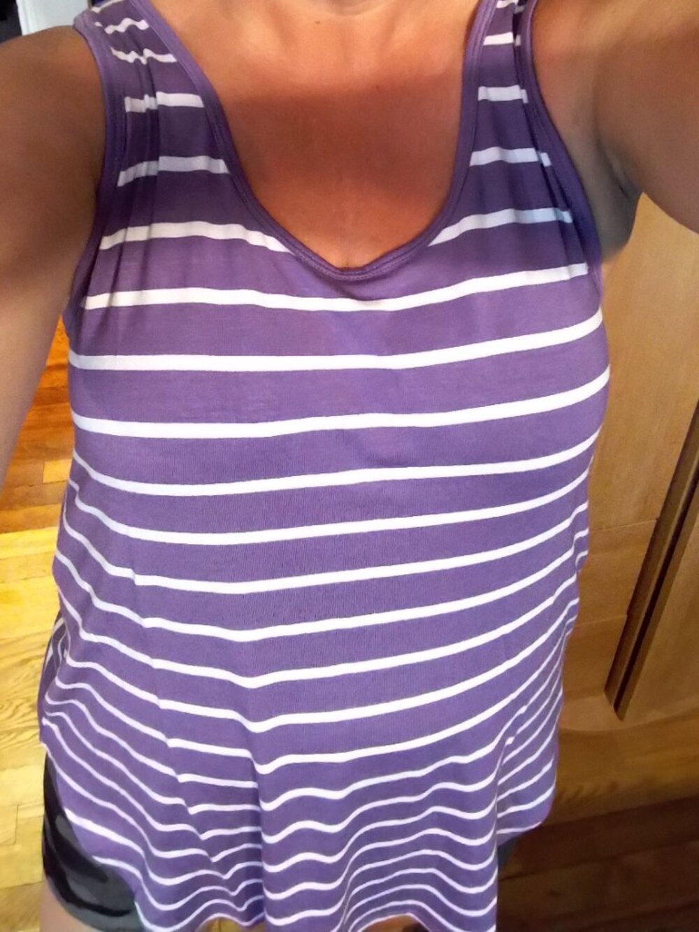 Purple and white striped tank from Zenana, sz L